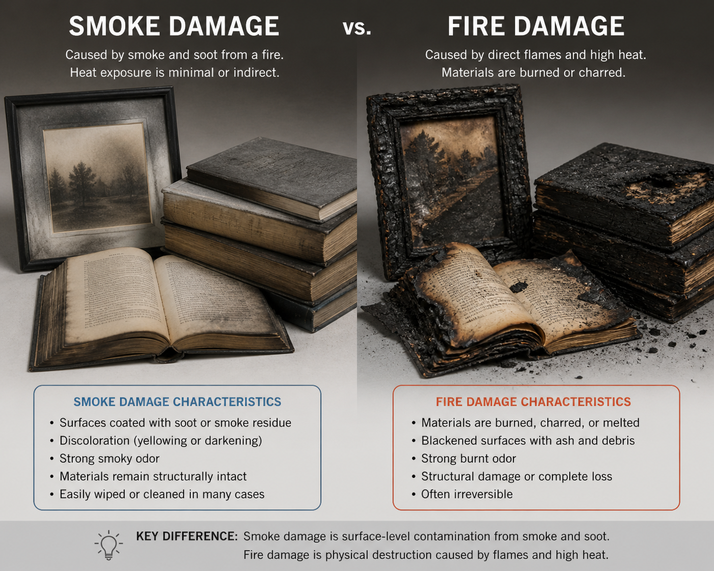 Fire Damage vs. Smoke Damage: Your Belongings Experience Both